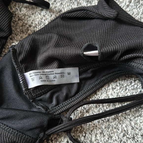 SHEIN Rib Tie Side Bikini Swimsuit Set - Picture 3 of 5